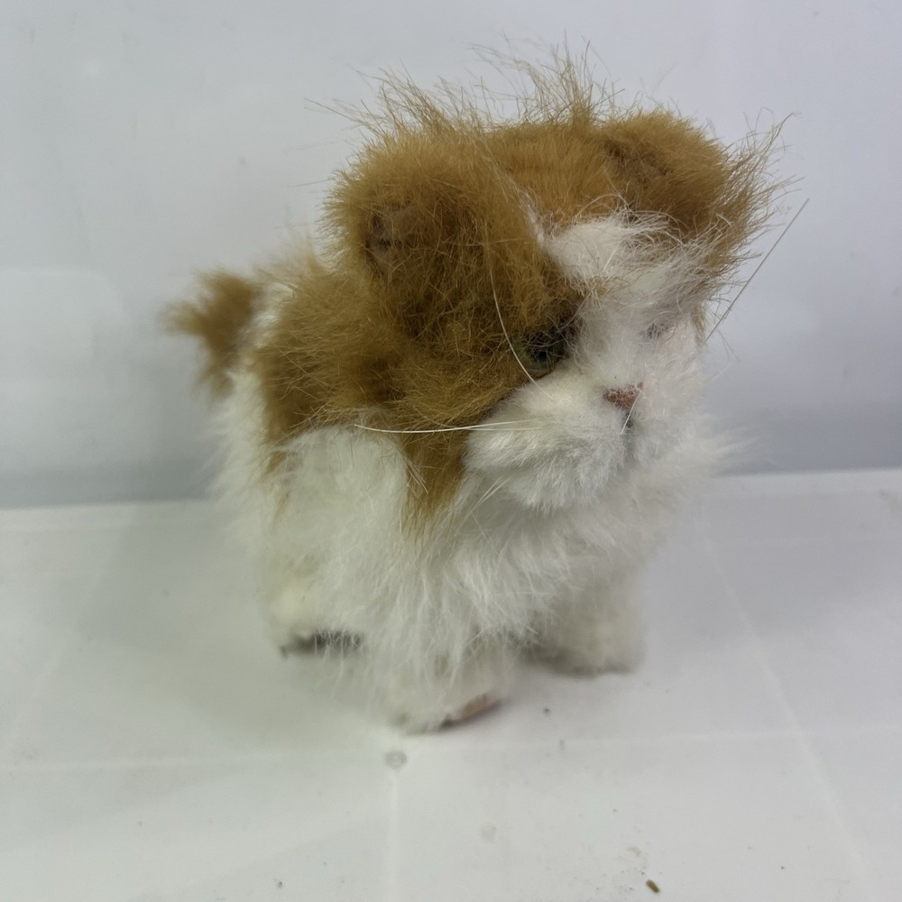 2009 FurReal Friends Plush Walking Kitten Orange & White Kitty Cat Works